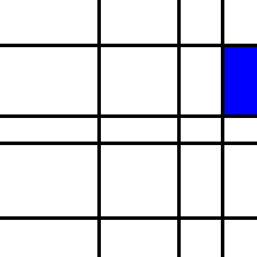 full grid, only one blue square
